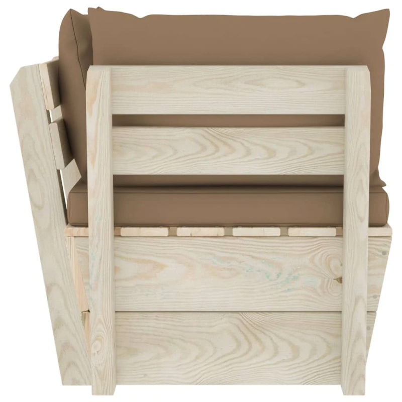 vidaXL dārza palešu stūra dīvāns ar matračiem, impregnēts egles koks