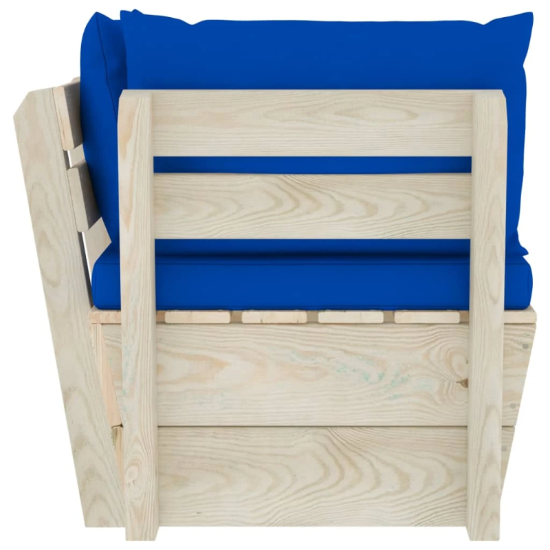 vidaXL dārza palešu stūra dīvāns ar matračiem, impregnēts egles koks