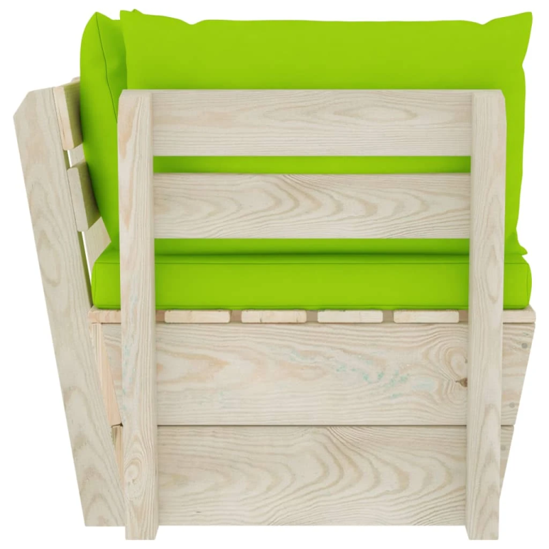 vidaXL dārza palešu stūra dīvāns ar matračiem, impregnēts egles koks