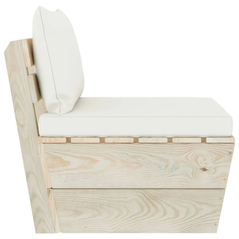 vidaXL vidējais palešu dīvāns ar matračiem, impregnēts egles koks