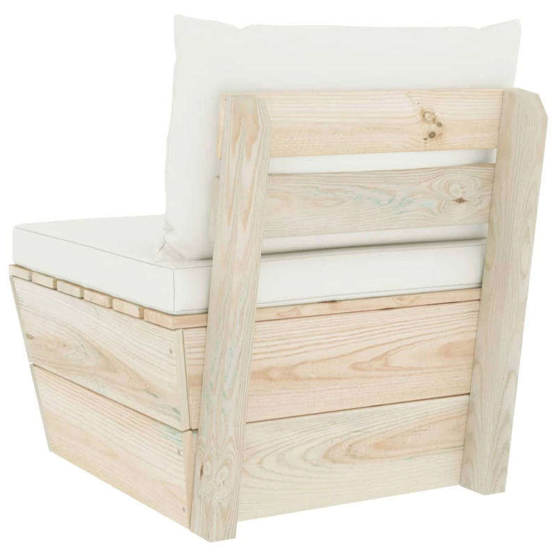 vidaXL vidējais palešu dīvāns ar matračiem, impregnēts egles koks