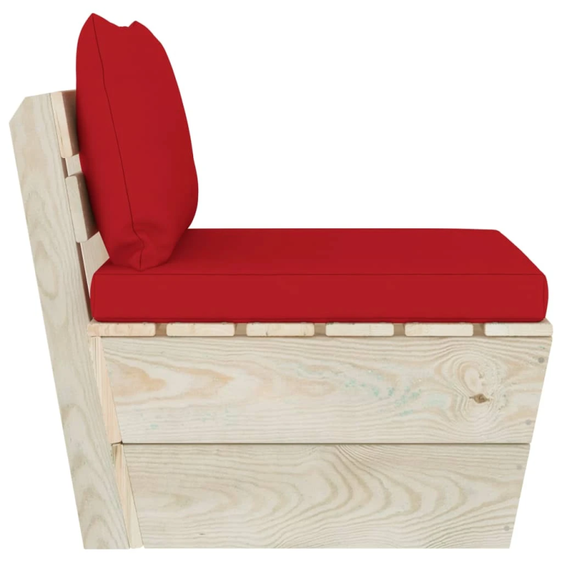 vidaXL vidējais palešu dīvāns ar matračiem, impregnēts egles koks