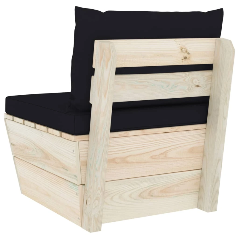 vidaXL vidējais palešu dīvāns ar matračiem, impregnēts egles koks