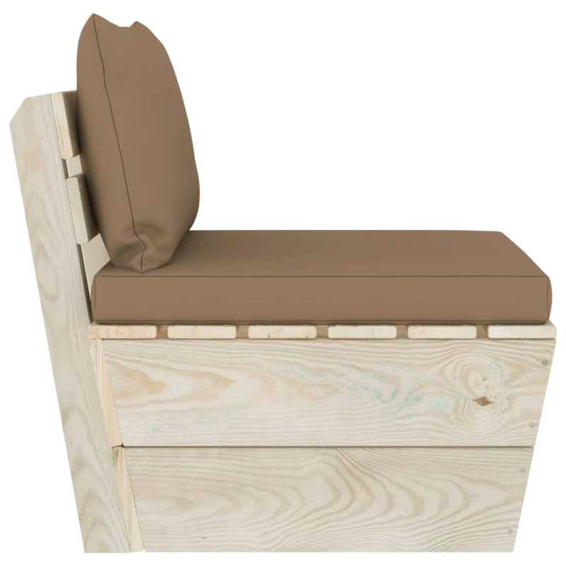 vidaXL vidējais palešu dīvāns ar matračiem, impregnēts egles koks