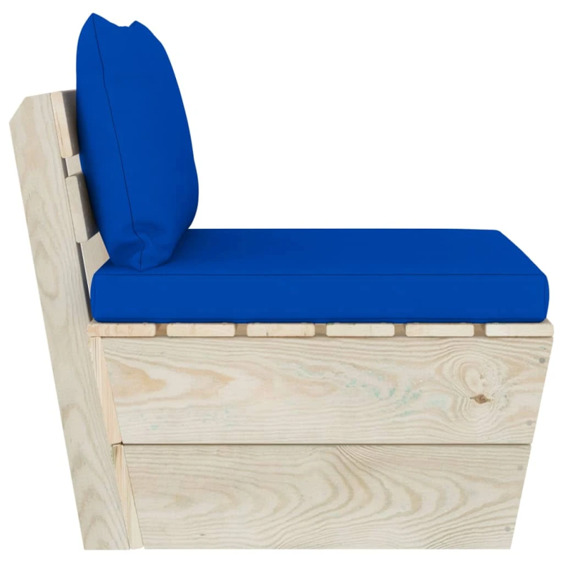 vidaXL vidējais palešu dīvāns ar matračiem, impregnēts egles koks