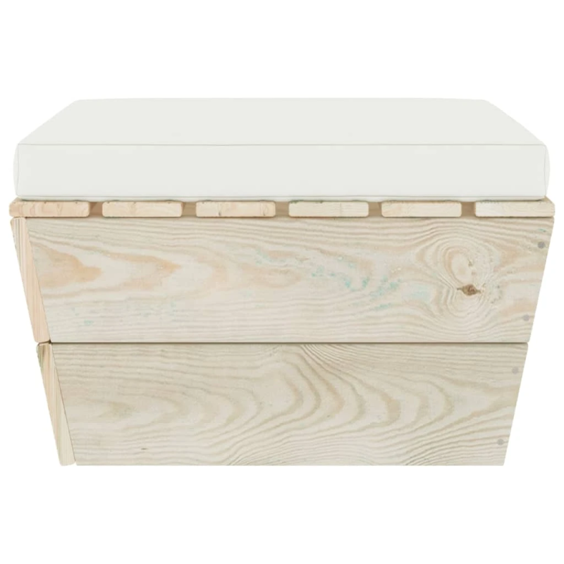 vidaXL dārza palešu soliņš ar matraci, impregnēts egles koks