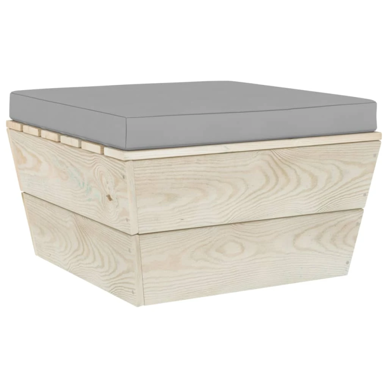 vidaXL 3-daļīgs dārza palešu mēbeļu komplekts ar matračiem, egles koks