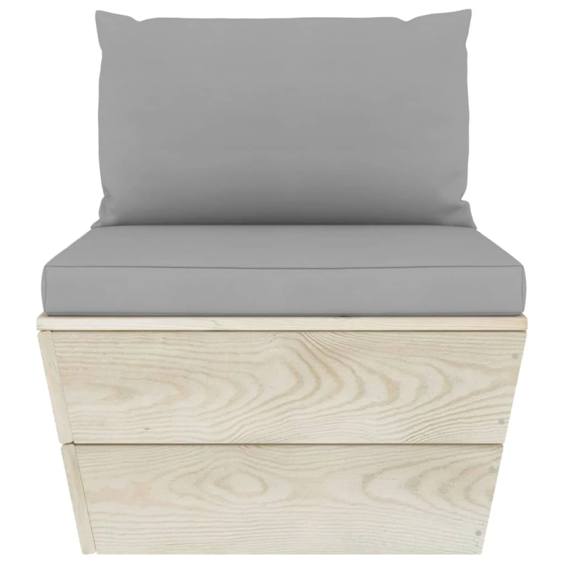 vidaXL 6-daļīgs dārza palešu mēbeļu komplekts ar matračiem, egle