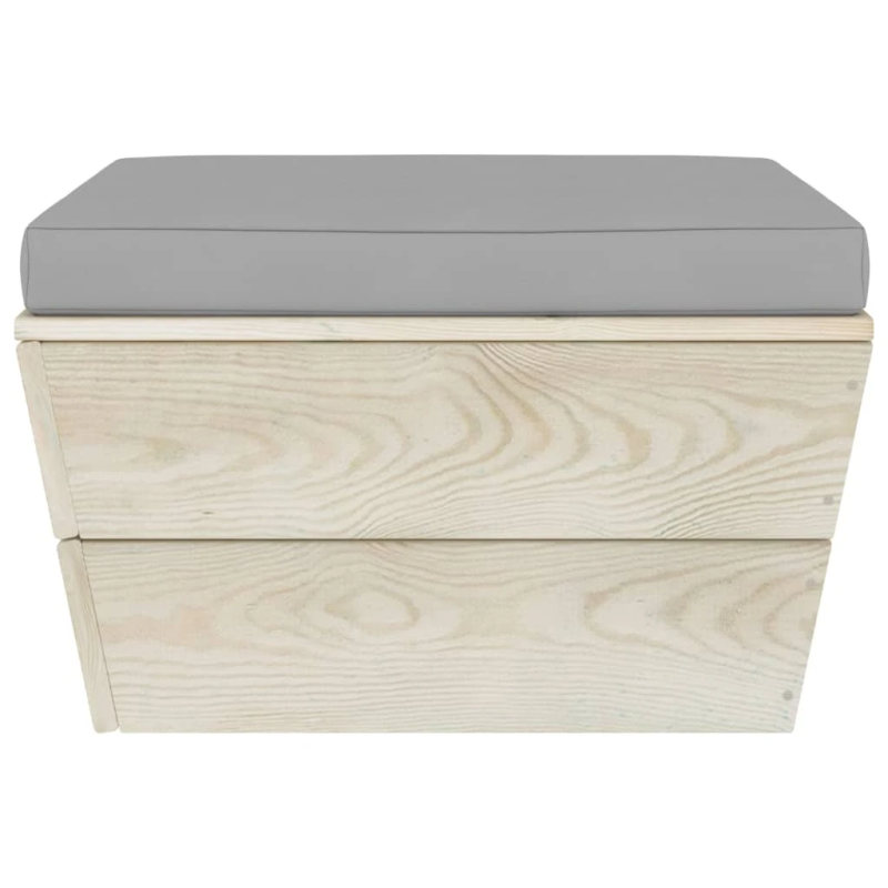 vidaXL 6-daļīgs dārza palešu mēbeļu komplekts ar matračiem, egles koks