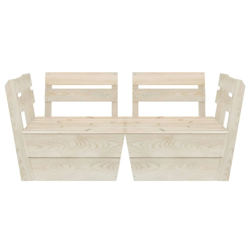 vidaXL divvietīgs dārza palešu dīvāns, impregnēts egles koks