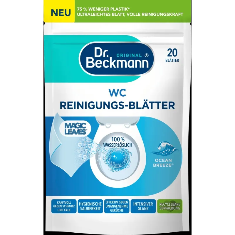 DR. BECKMANN Ocean Breeze tualetes poda tīrīšanas loksnes 20gab
