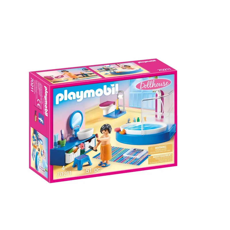 PLAYMOBIL DOLLHOUSE Vannasistaba ar vannu 70211