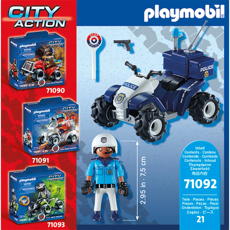PLAYMOBIL Policija – Ātrgaitas kvadracikls 71092