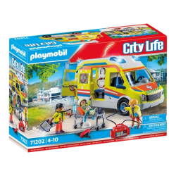 PLAYMOBIL CITY LIFE Ātrās palīdzības auto ar gaismiņām 71202