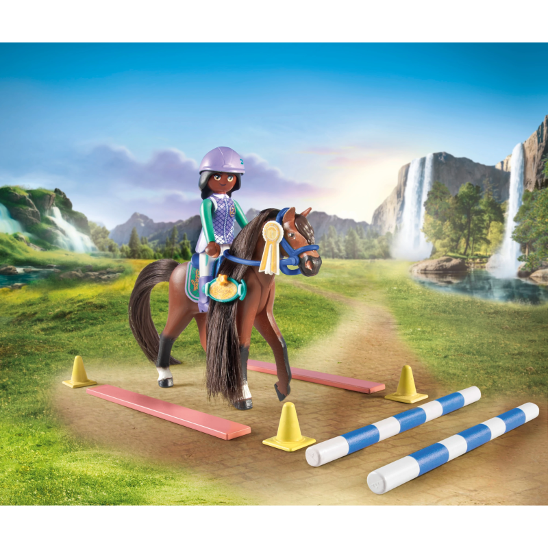 PLAYMOBIL WORLD OF HORSES Lēcienu arēna ar Zoju un Bleizu 71355