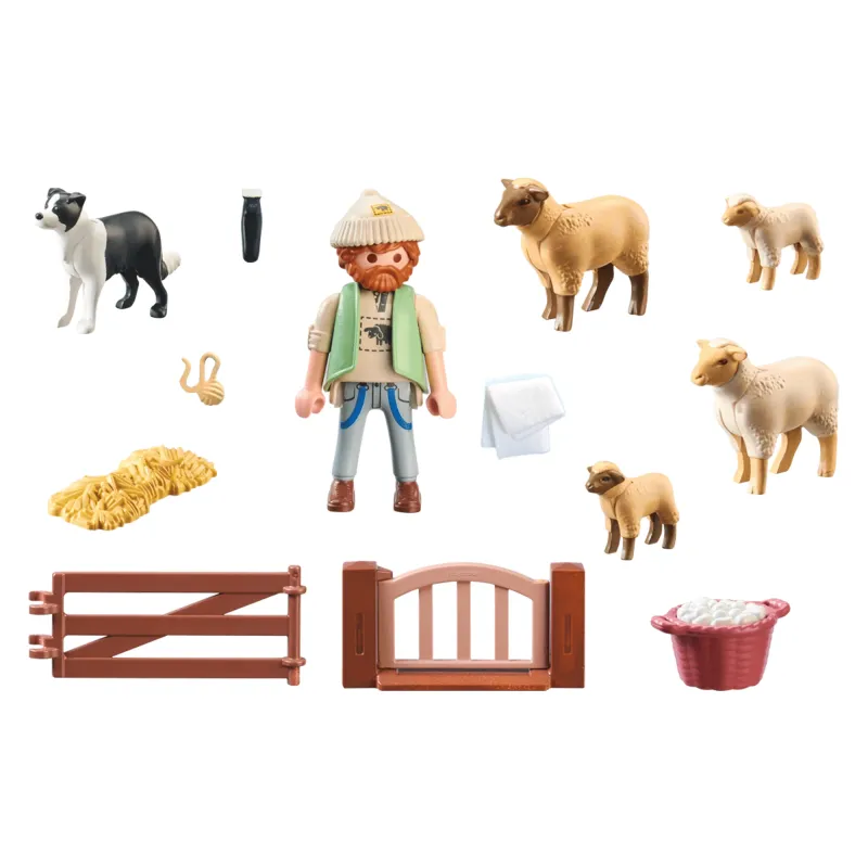 PLAYMOBIL COUNTRY Young Shepherd with flock of sheep 71444