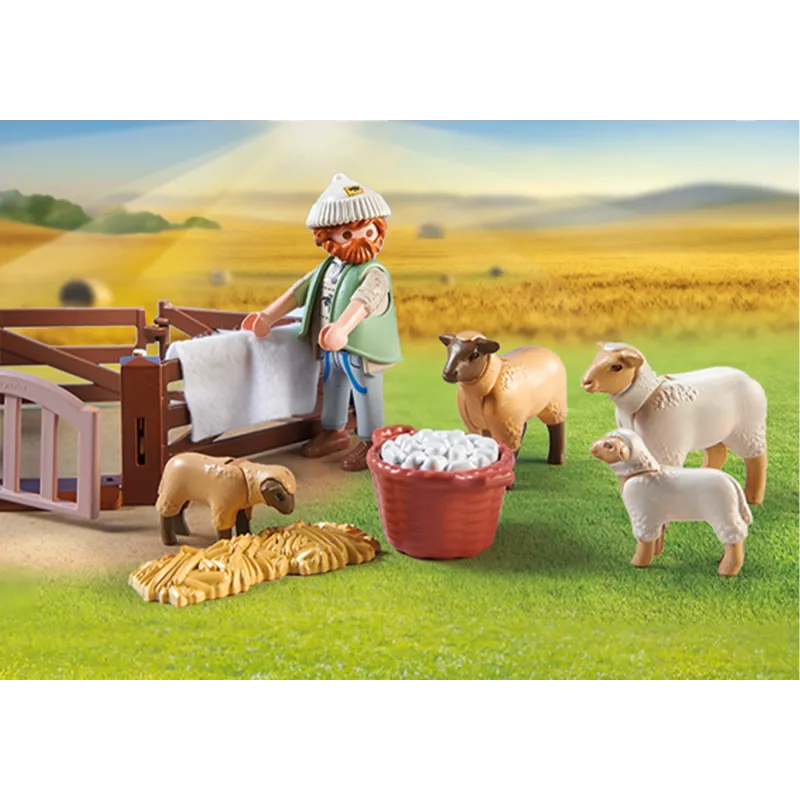 PLAYMOBIL COUNTRY Young Shepherd with flock of sheep 71444