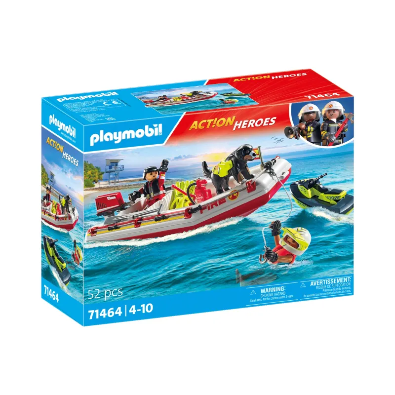PLAYMOBIL ACTION HEROES Ātrgaitas laiva ar ūdens motociklu 71464