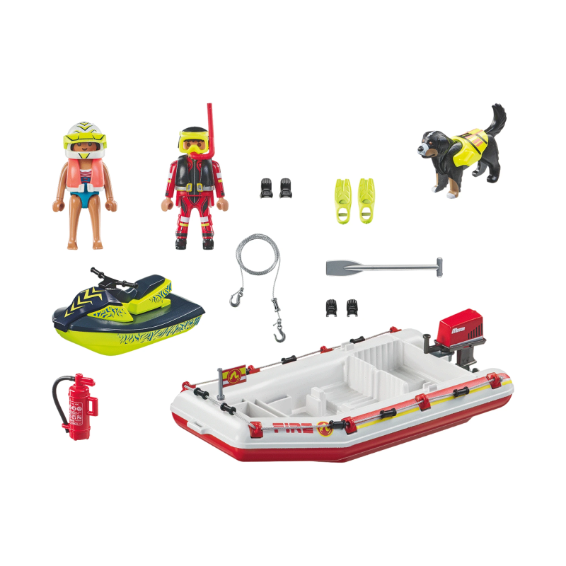 PLAYMOBIL ACTION HEROES Ātrgaitas laiva ar ūdens motociklu 71464