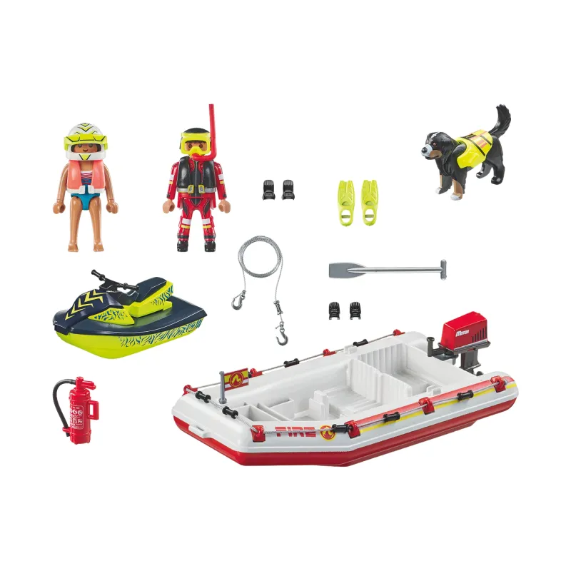 PLAYMOBIL ACTION HEROES Ātrgaitas laiva ar ūdens motociklu 71464