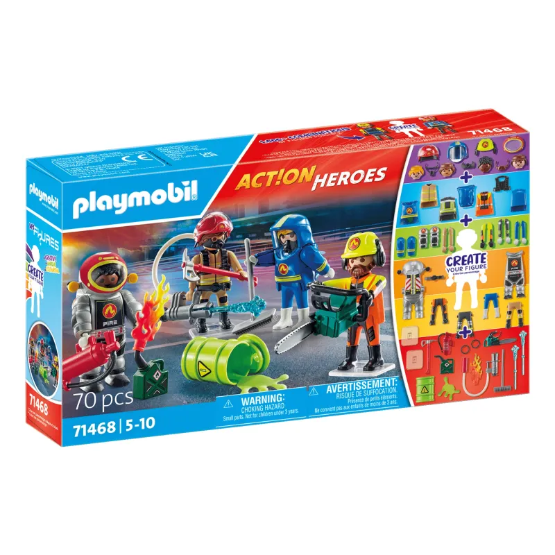PLAYMOBIL ACTION HEROES My Figures: Ugunsdzēsēju glābšanas misija 71468