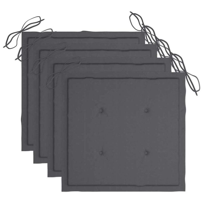 vidaXL dārza krēsli ar matračiem, 3 gab., akācijas masīvkoks