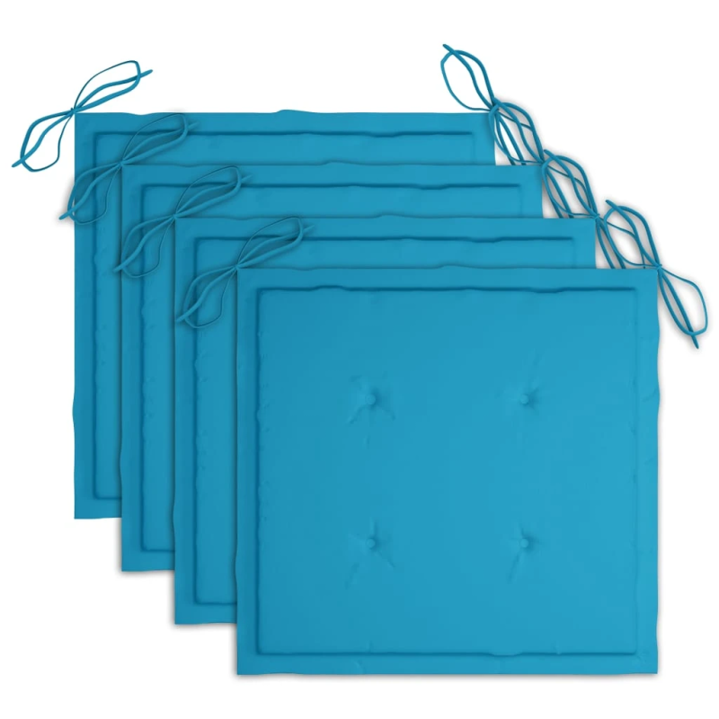 vidaXL dārza krēsli ar matračiem, 3 gab., akācijas masīvkoks