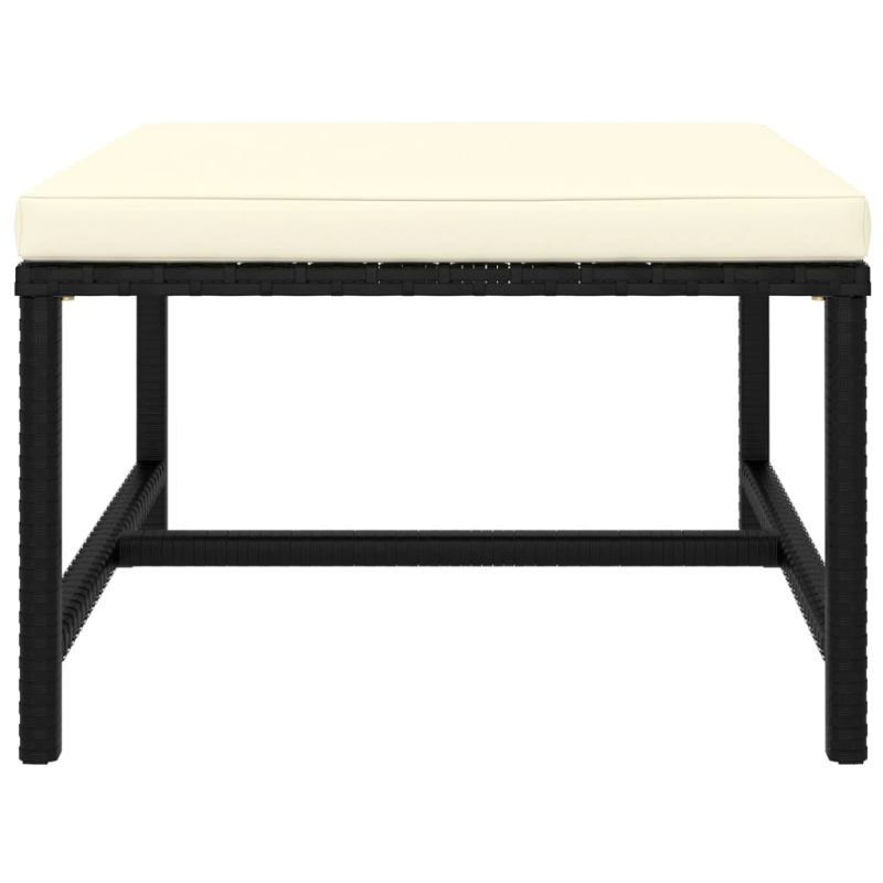 vidaXL 5-daļīgs dārza atpūtas mēbeļu komplekts, melna PE rotangpalma