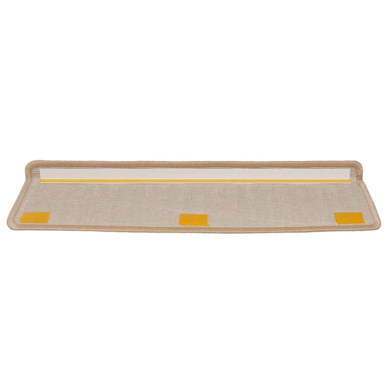 vidaXL kāpņu paklājiņi, 15 gab., 65x21x4 cm, zelta krāsā, taisnstūrveida mala