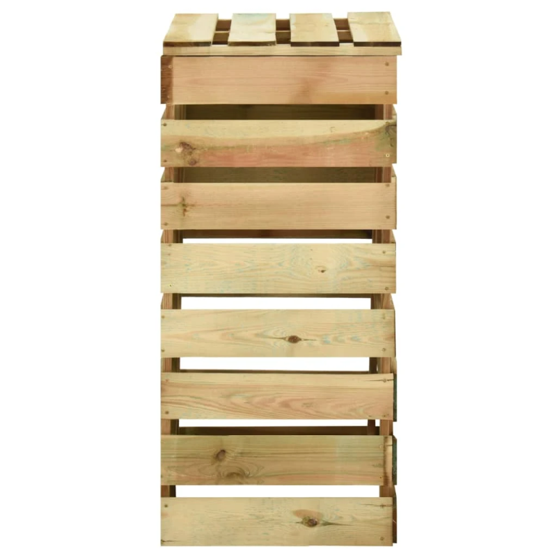 vidaXL dārza komposta kaste, 80x50x100 cm, impregnēts priedes koks