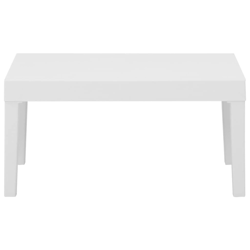 vidaXL 4-daļīgs dārza mēbeļu komplekts ar matračiem, balta plastmasa