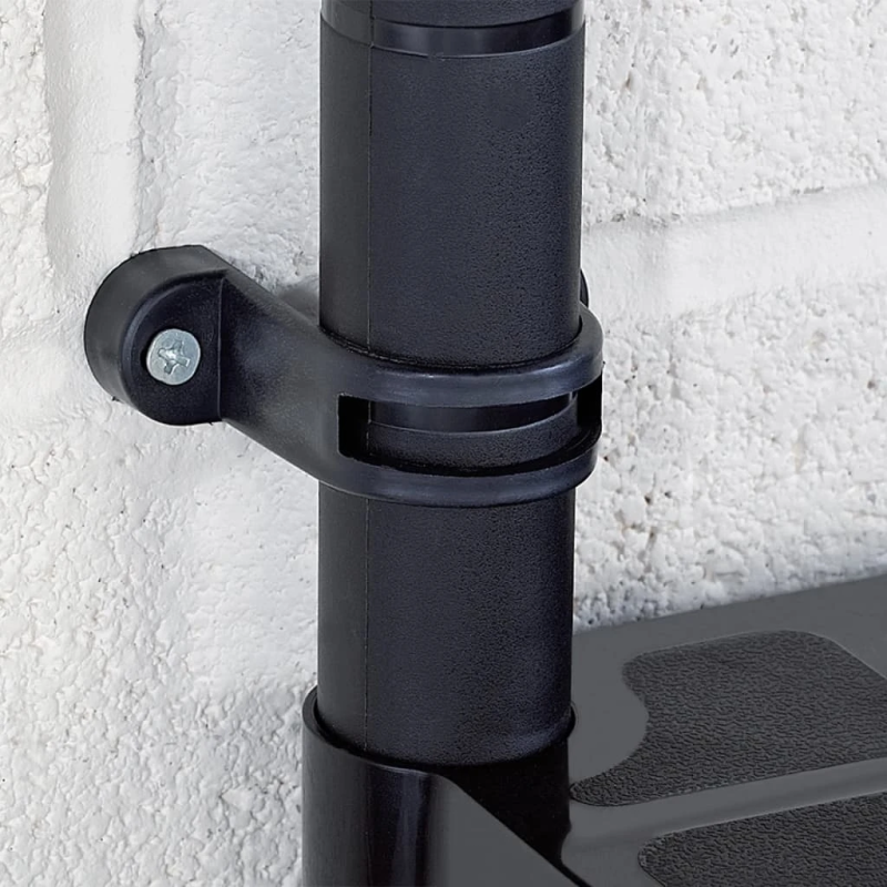 vidaXL 4-līmeņu plaukts, melns, 122x30,5x130 cm, plastmasa