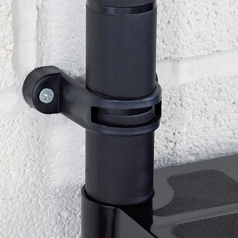 vidaXL 4-līmeņu plaukts, melns, 183x30,5x130 cm, plastmasa