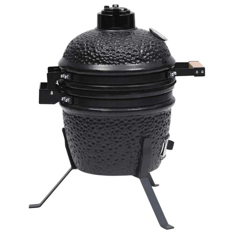 vidaXL Kamado grils, kūpinātava, keramika, 56 cm, melns