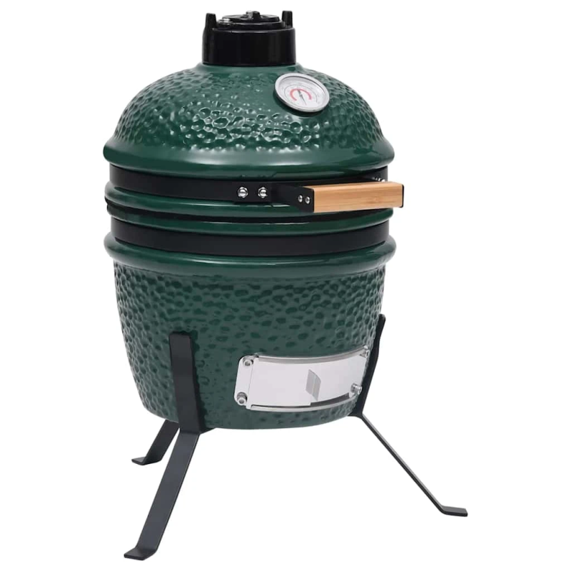 vidaXL Kamado grils, kūpinātava, keramika, 56 cm, zaļš