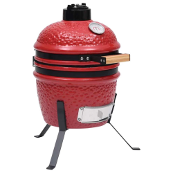 vidaXL Kamado grils, kūpinātava, keramika, 56 cm, sarkans