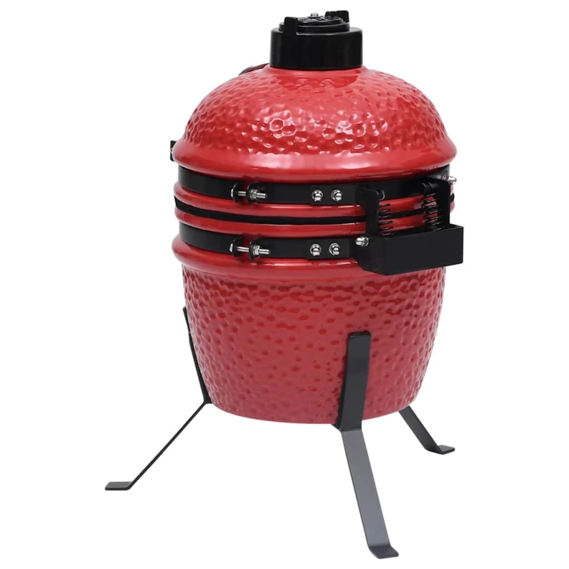 vidaXL Kamado grils, kūpinātava, keramika, 56 cm, sarkans