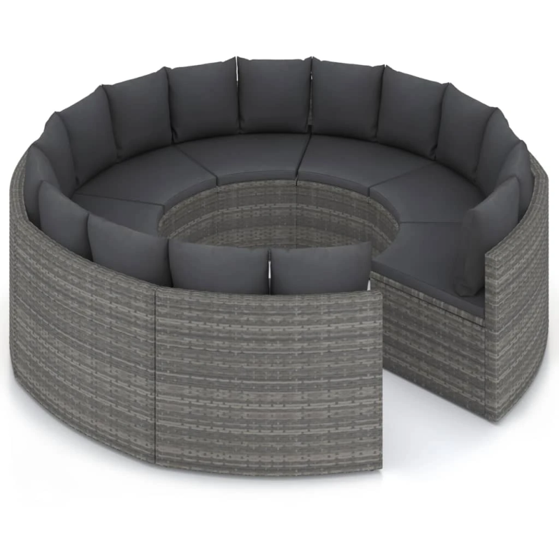 vidaXL 8-daļīgs dārza dīvānu komplekts ar matračiem, PE rotangpalma