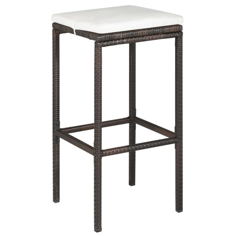 vidaXL 5-daļīgs dārza mēbeļu komplekts ar matračiem, PE rotangpalma