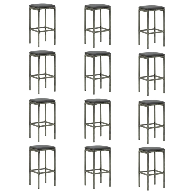 vidaXL 16-daļīgs dārza mēbeļu komplekts ar matračiem, PE rotangpalma