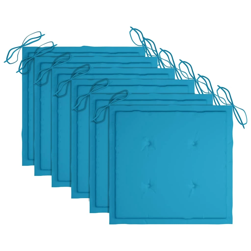 vidaXL saliekami dārza krēsli ar matračiem, 6 gb., akācijas masīvkoks