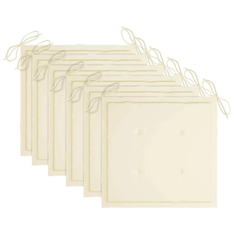 vidaXL saliekami dārza krēsli ar matračiem, 6 gab., akācijas masīvkoks