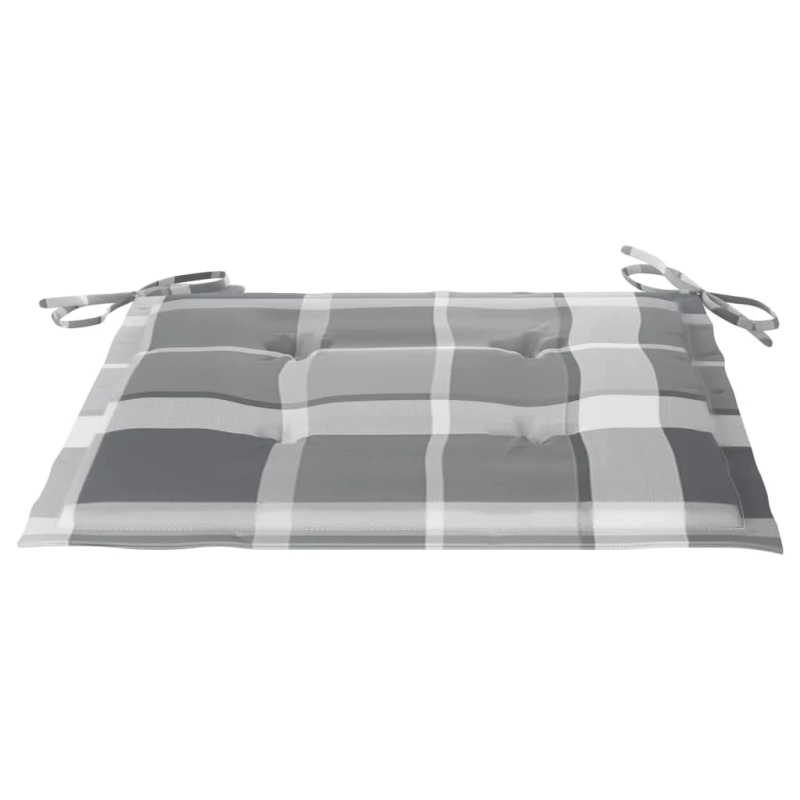 vidaXL dārza krēsli, matrači ar četrstūriem, 6 gab., masīvs tīkkoks