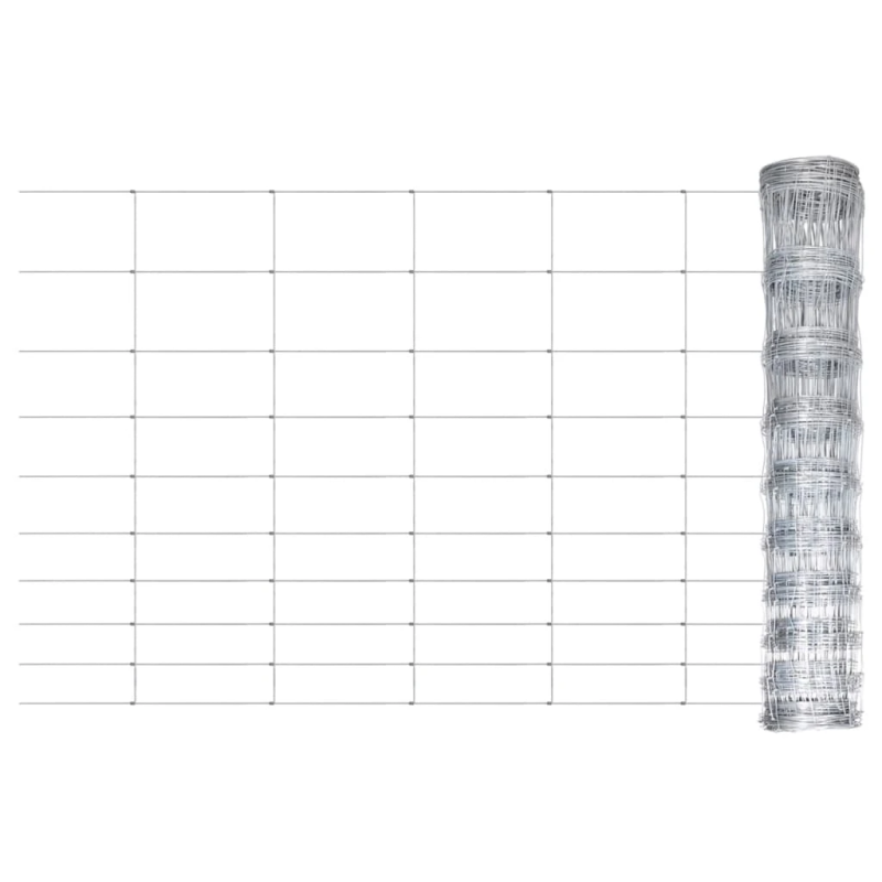 vidaXL dārza žogs, cinkots tērauds, 50x1 m, sudraba krāsa