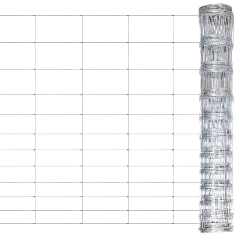 vidaXL dārza žogs, cinkots tērauds, 50 m, 150 cm, sudraba krāsā