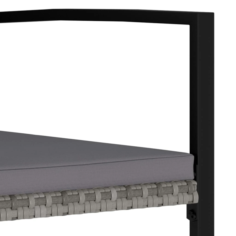 vidaXL 7-daļīgs dārza mēbeļu komplekts, pelēka PE rotangpalma