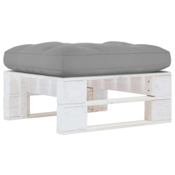 vidaXL dārza palešu soliņš, balts, impregnēts priedes koks