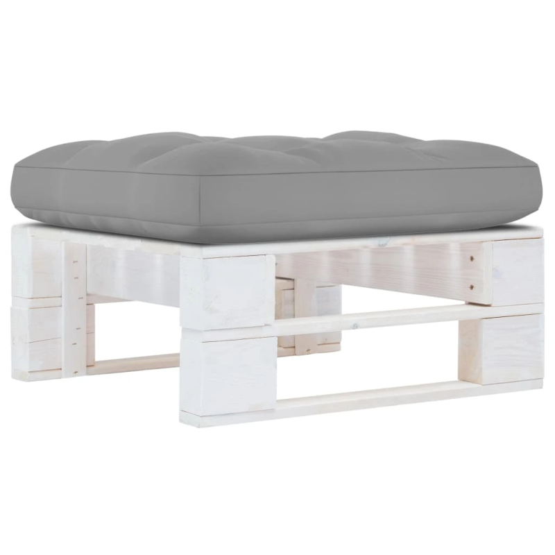 vidaXL dārza palešu soliņš, balts, impregnēts priedes koks