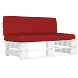 vidaXL vidējais dārza palešu dīvāns, balts, impregnēts priedes koks