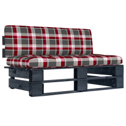 vidaXL vidējais dārza palešu dīvāns, melns, impregnēts priedes koks